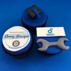 Mini Cupcake Decorado - Formatura Engenharia Mecânica