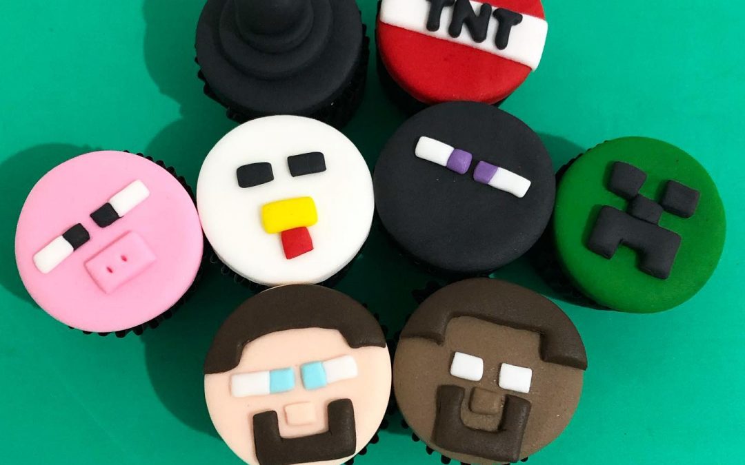 Mini Cupcake Decorado – Tema Minecraft